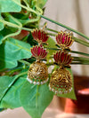 Lotus Pearl Jhumka Earrings