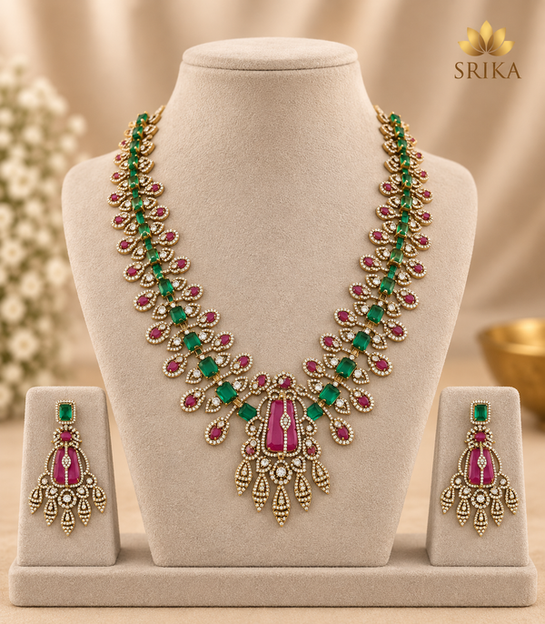 Maharani Royal AD Necklace Set