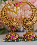 Antique Lakshmi Ruby Kemp Jhumka Earrings