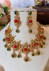 Emerald & Ruby Antique Statement Necklace Set