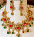 Premium brass Emerald & coral Antique Statement Necklace Set