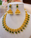 Classic Antique Necklace Set with Emerald Green Stones