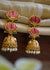 Hand Painted Lotus Pearl Jhumka Earrings