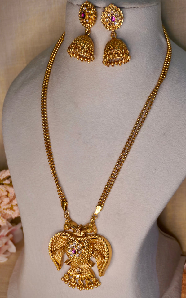 Royal Gandaberunda Long Necklace Set