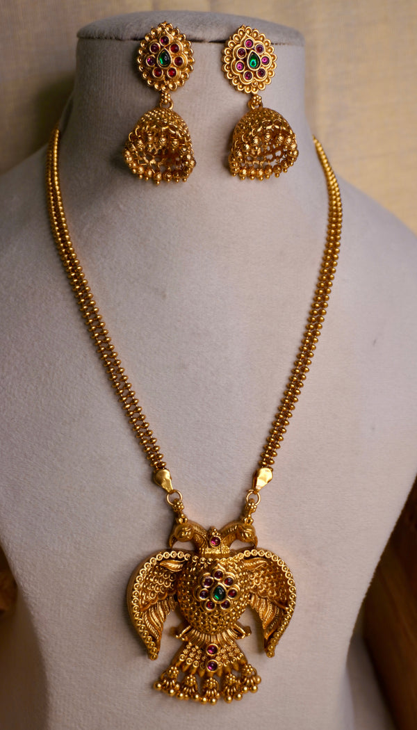 Royal Gandaberunda Long Necklace Set