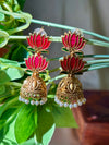 Lotus Pearl Jhumka Earrings