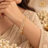 Gold Tone AD Stone Adjustable Bangle
