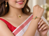 Gold Tone Palakka Adjustable Bangle