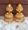 Antique Gold Lakshmi Jhumkas with Kemp Detailing