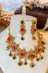 Emerald & Ruby Antique Statement Necklace Set
