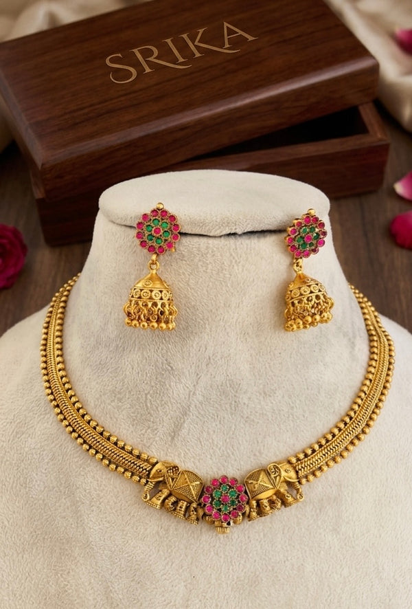 Gajaraja Pushpa Necklace Set