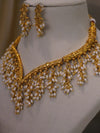 Pearl drop V necklace